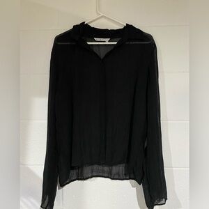 Fred David large sheer black button down